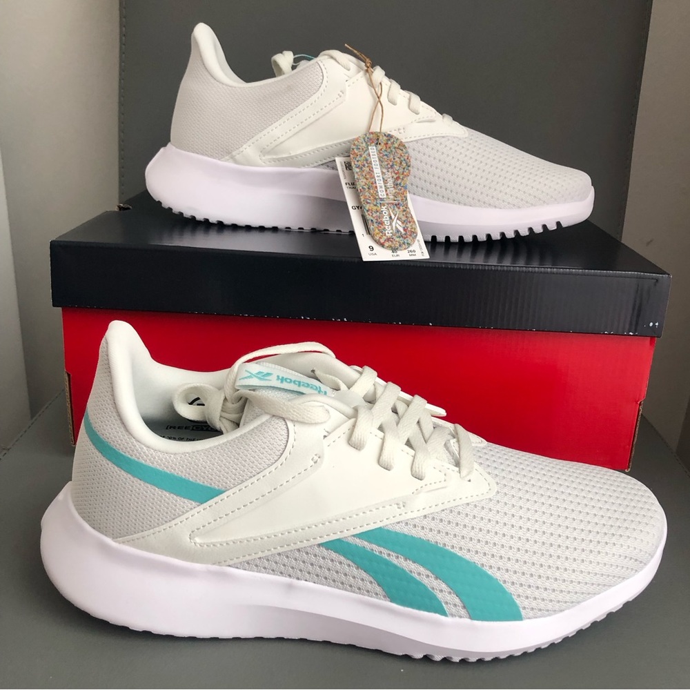 Reebok Women’s Fluxlight White/Teal Sneakers Size 9